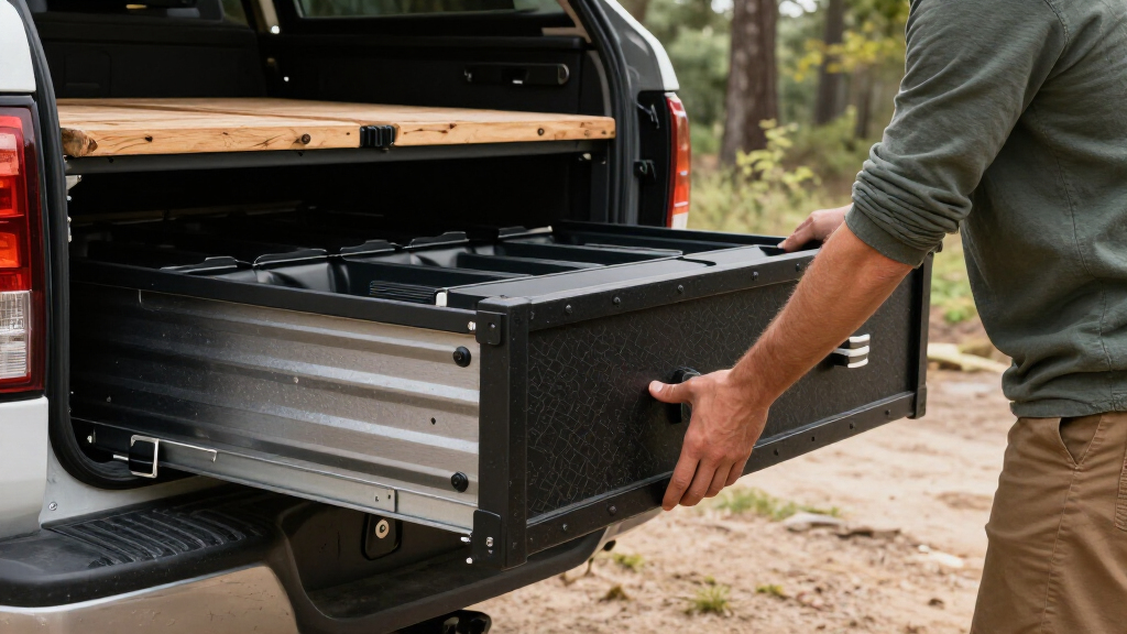 truck bed drawer system