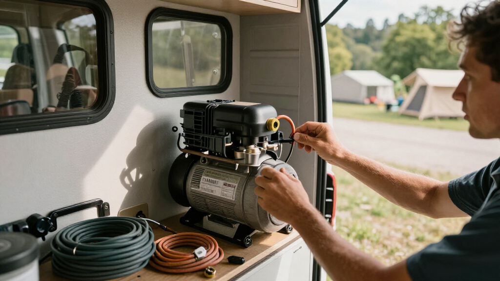 best heavy-duty air compressor onboard kit for rv camping trips