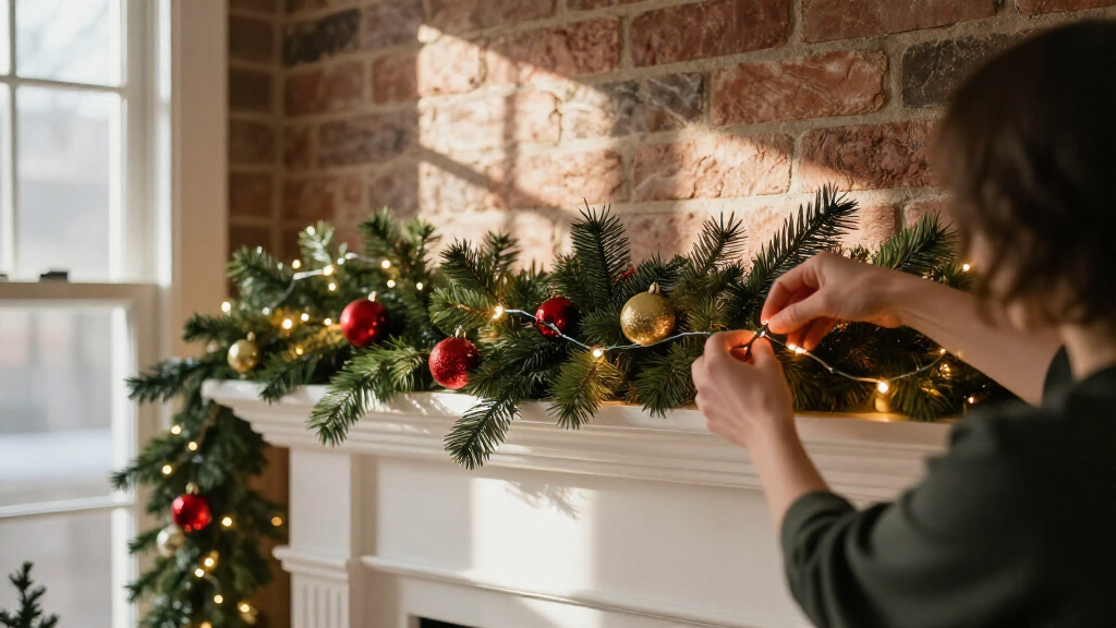 christmas garlands for mantel