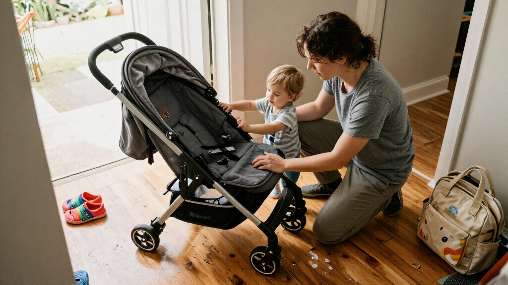 compact stroller for overhead storage