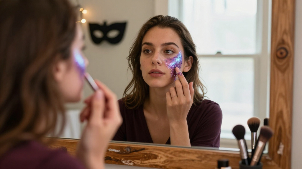 Halloween face glitter makeup