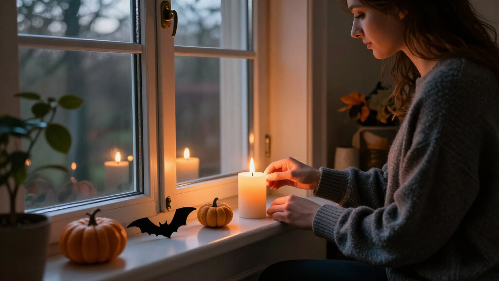 Halloween window candles