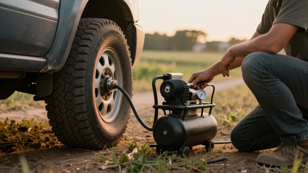 portable air compressor for truck tires