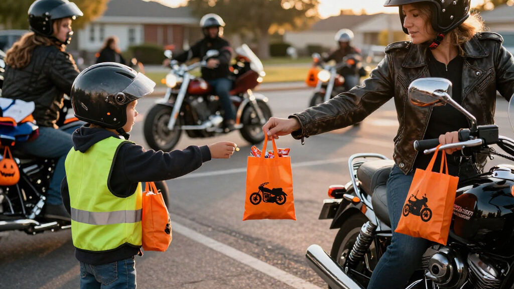 motorcycle trick or treat bags