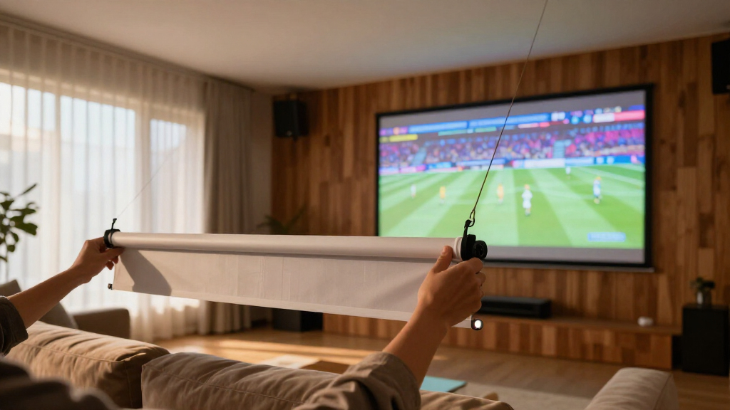 best tensioned motorized screen for home sports theater