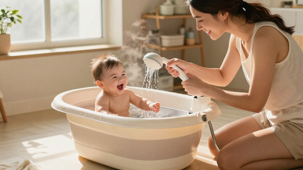 collapsible infant bathtub with insert