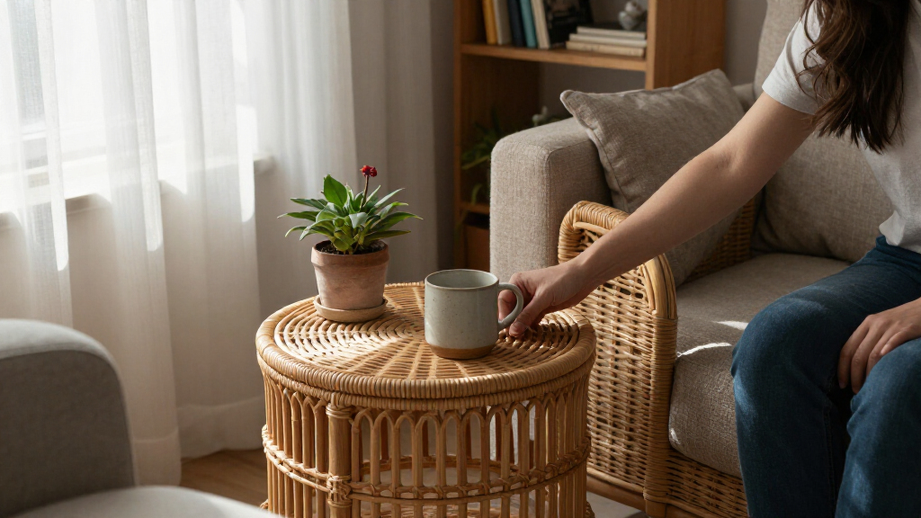 rattan side tables