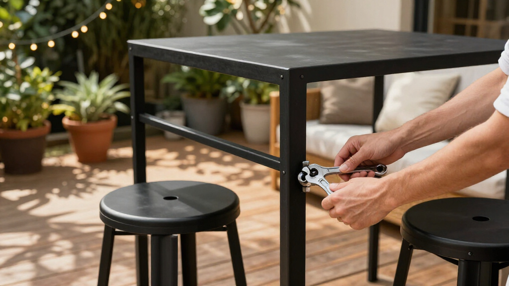 outdoor bar set metal