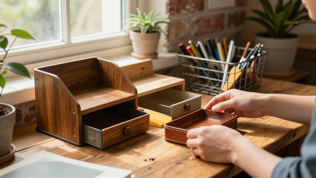 rustic desk organizers