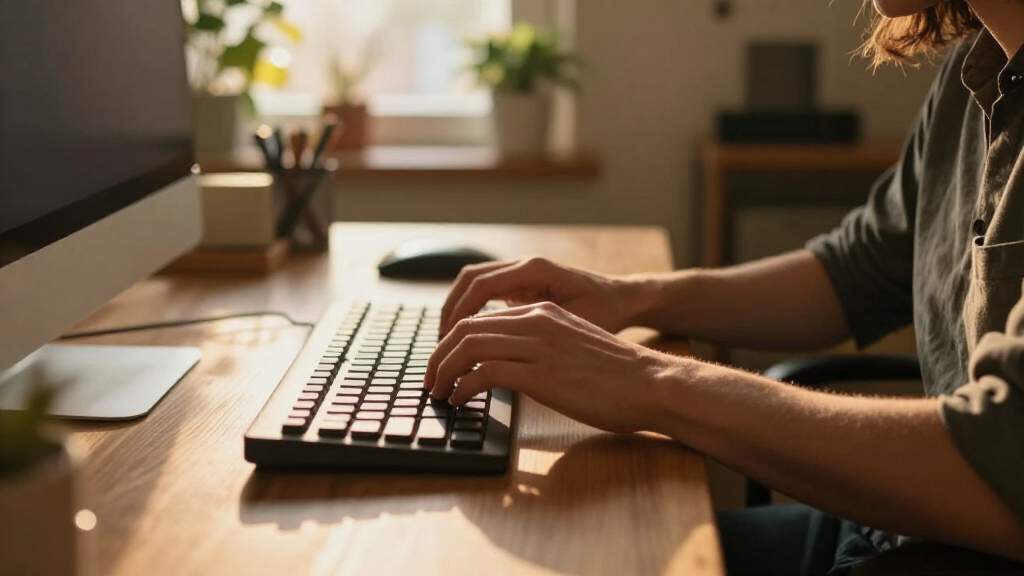 ergonomic keyboard for typing comfort