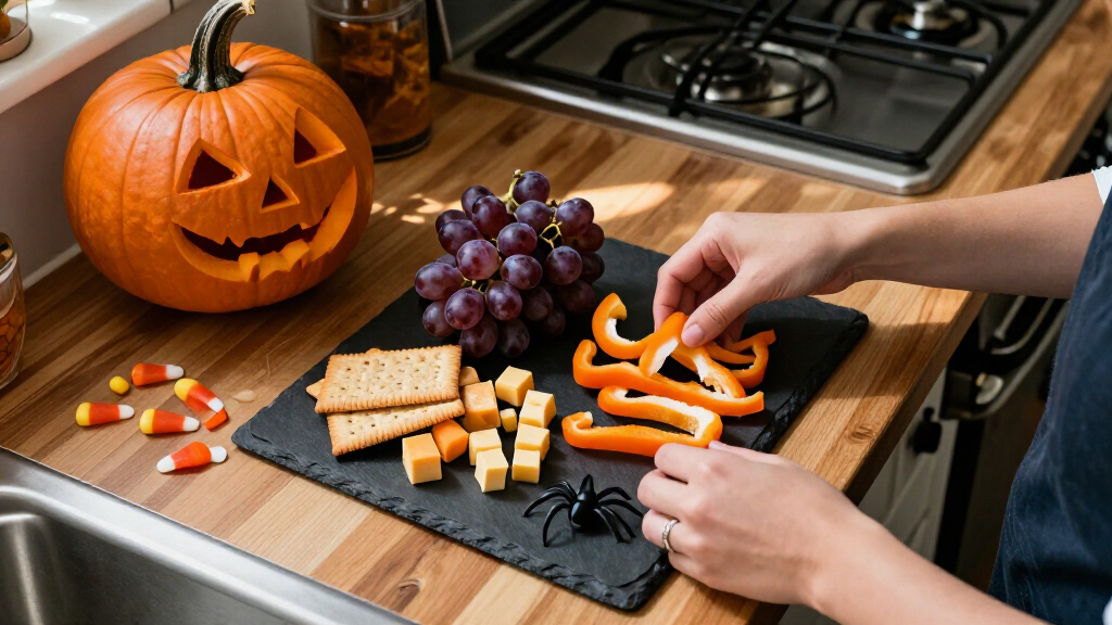 Halloween party snack platters