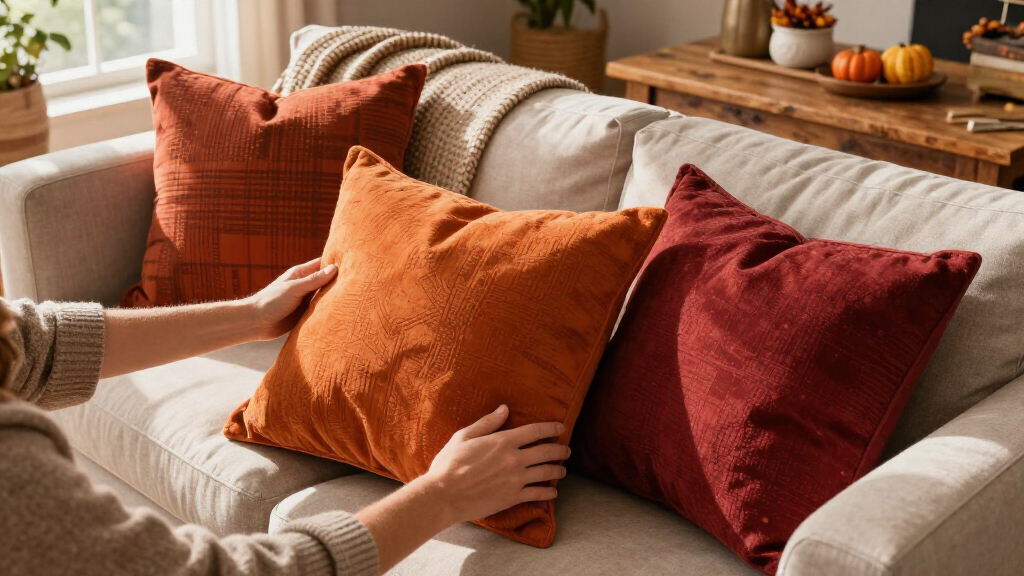 fall-inspired decorative throw pillows