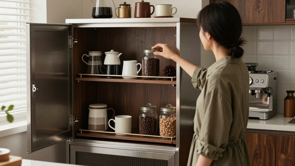 best high-ticket coffee station organizer cabinet