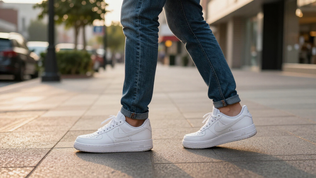 best white Nike Air Force 1 sneakers