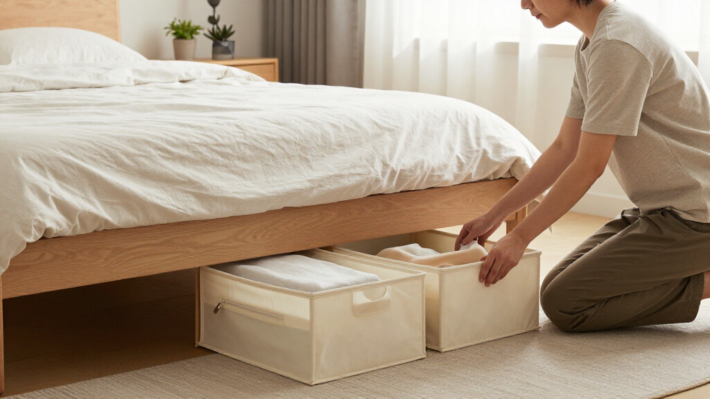 theminimalist under bed products for less clutter