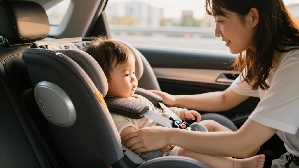 infant car seat with anti rebound bar