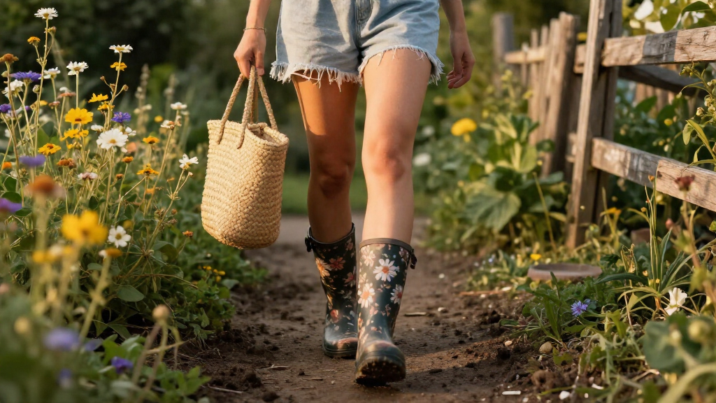 floral rain boots boho