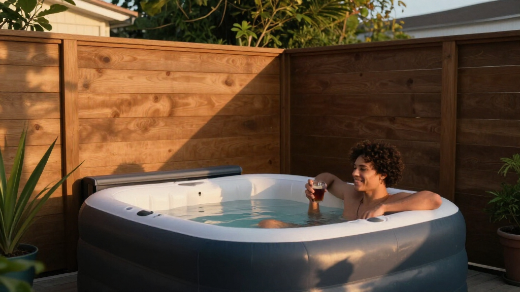 inflatable hot tub for privacy focused backyards