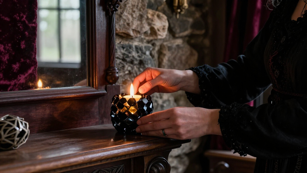 gothic crystal candle holders