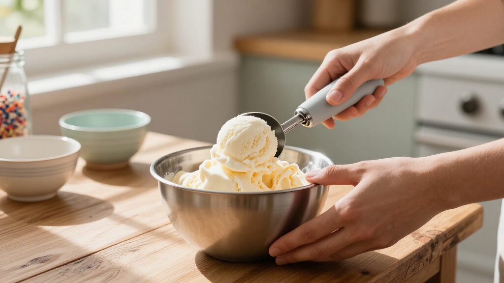 ice cream scoop with ergonomic handle