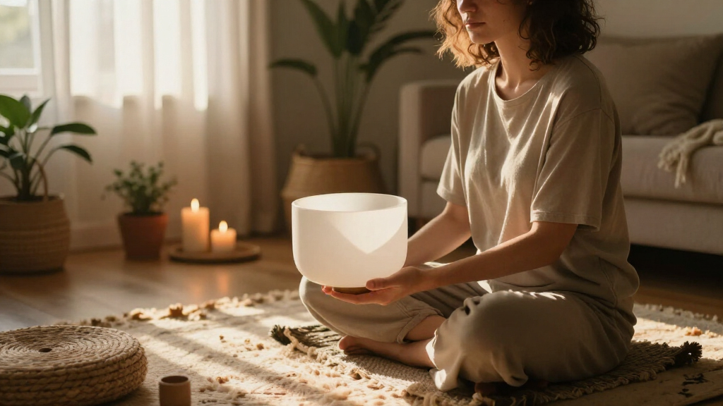 meditative crystal singing bowls