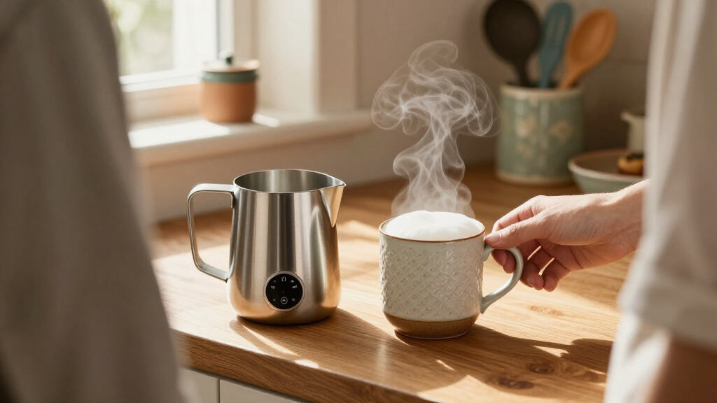 milk frother with temperature control