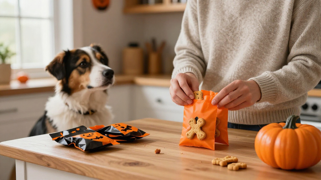 Halloween pet treat bags