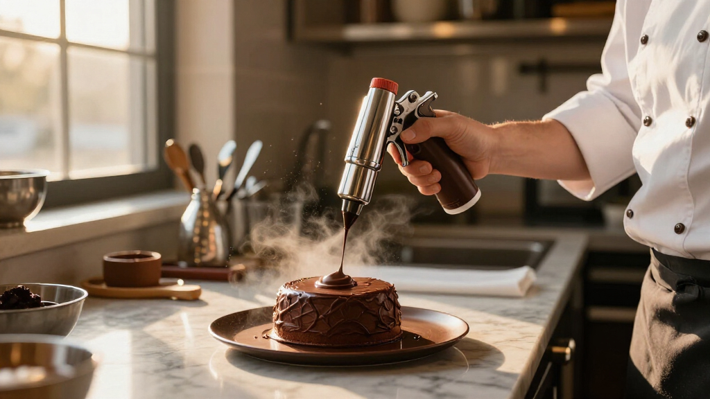 chocolate spray gun for desserts professional