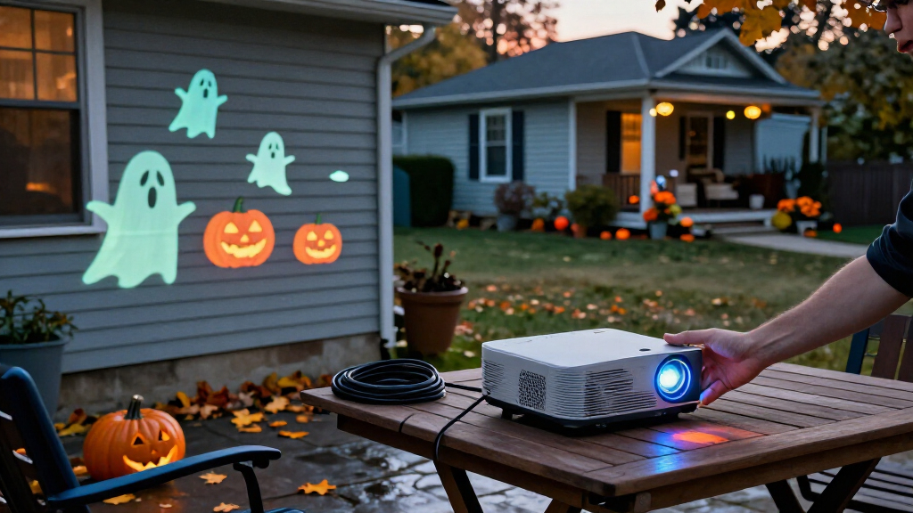 Halloween smart projectors for outdoor displays