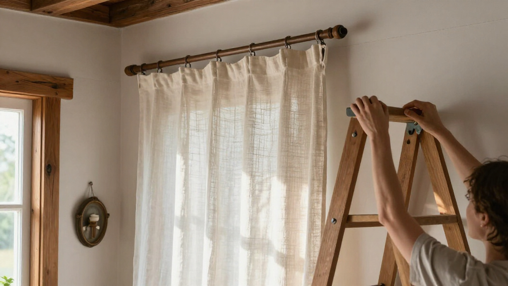 rod pocket curtains farmhouse