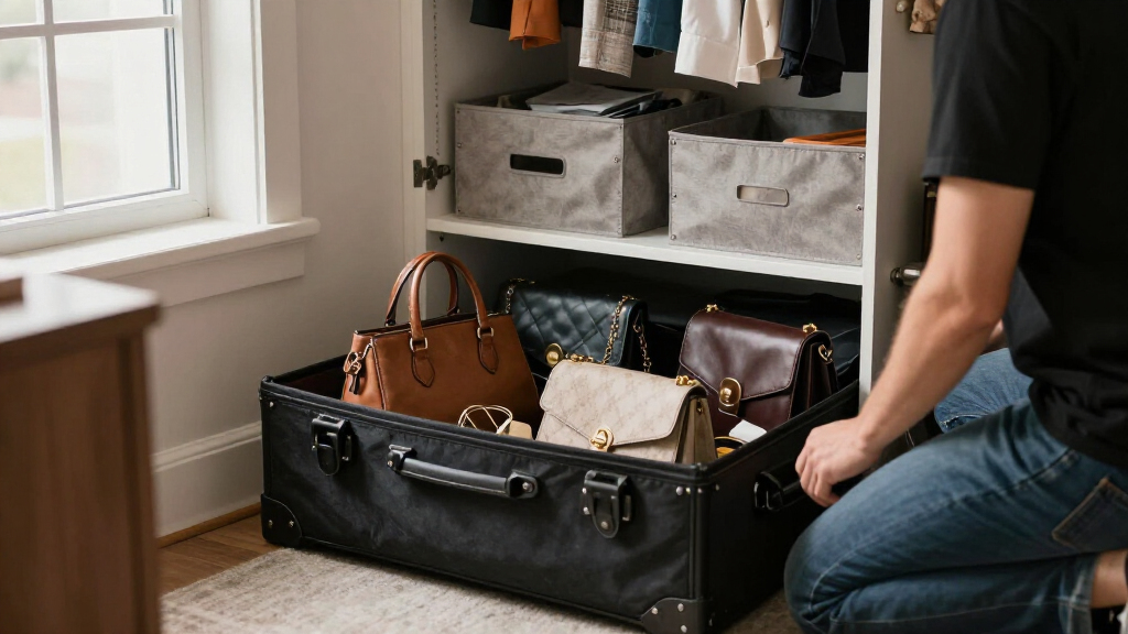 under bed handbag storage trunks for small closets