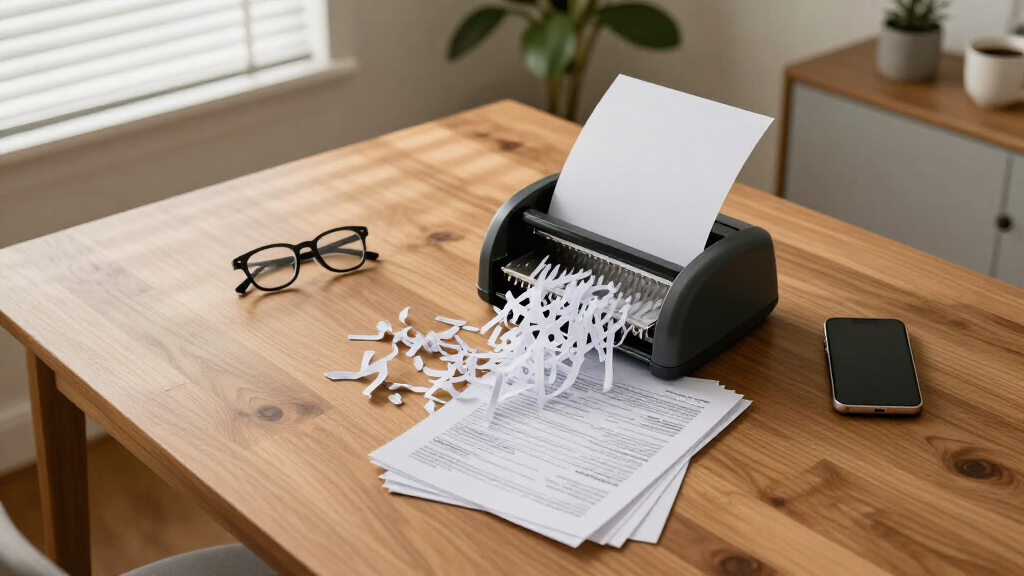 cross cut shredder for tax document disposal