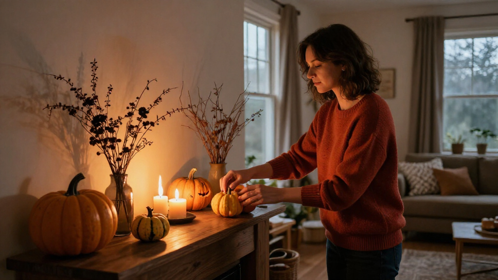 Halloween mantel decorations