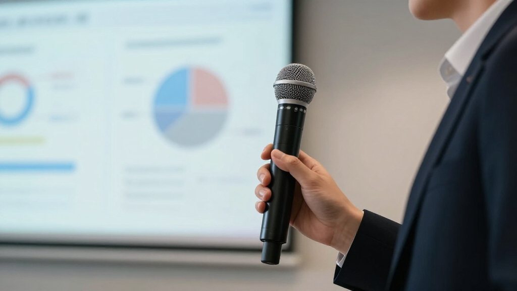 wireless handheld microphone system for presentations