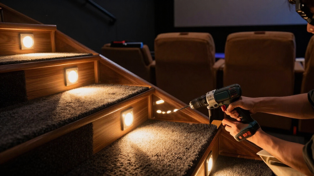 recessed step lights for theater aisles