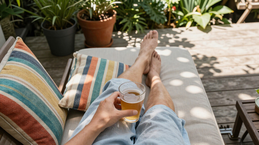 outdoor lounge chair with cushions
