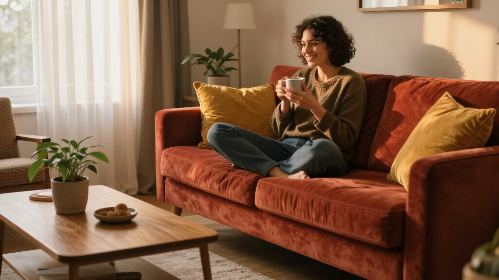 best mustard red living room decor