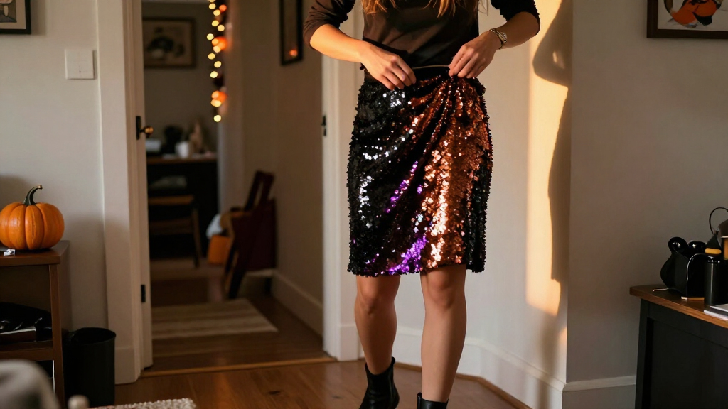 Halloween sequin skirts for women