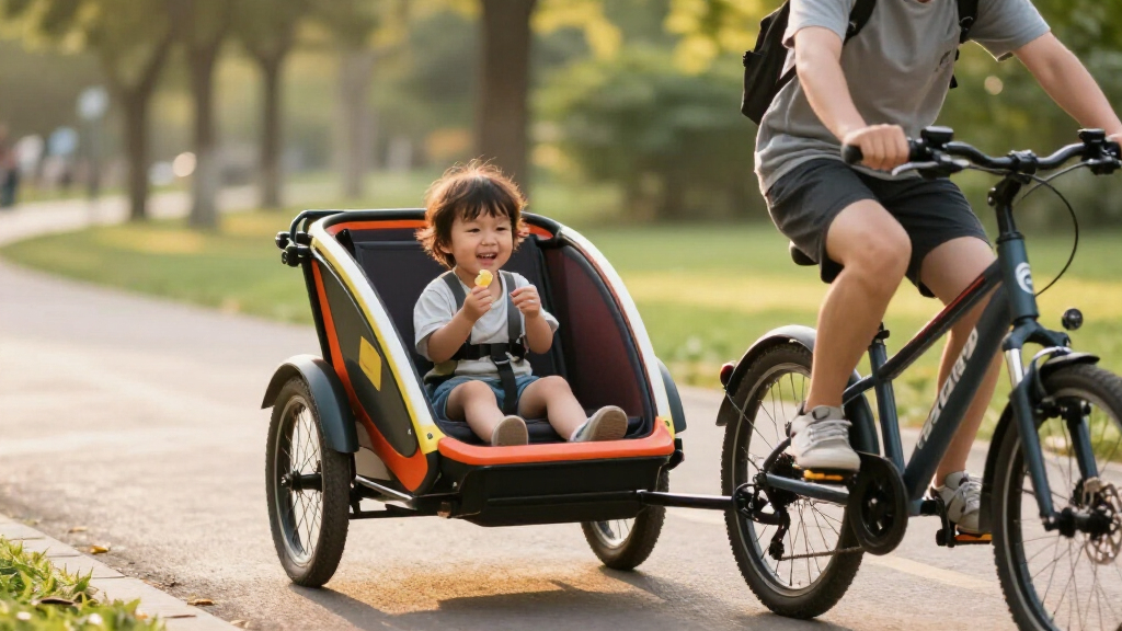 kid trailer for e bike commuting