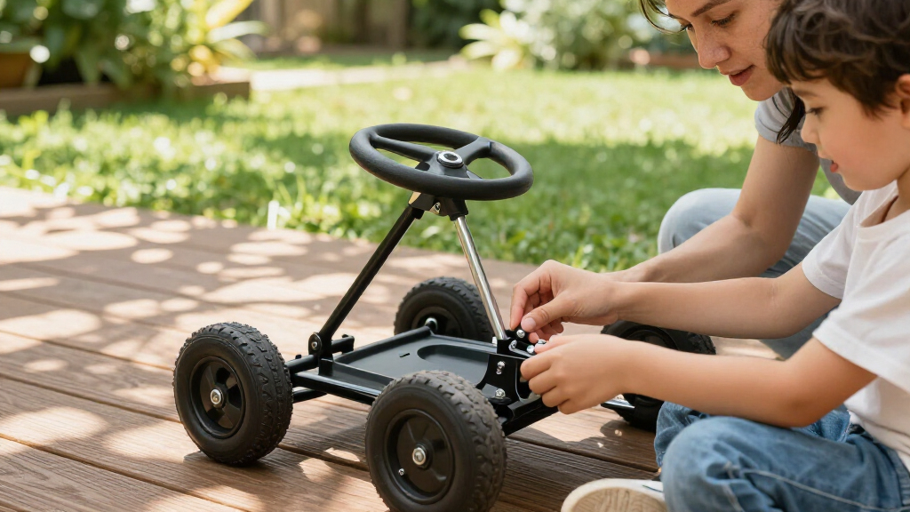 pedal go kart with steering lock for kids