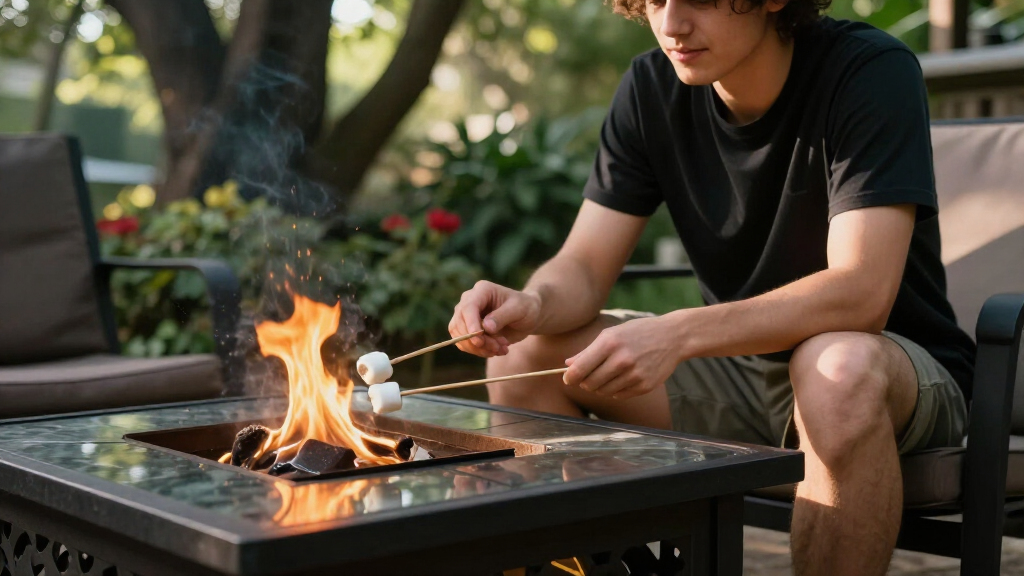 outdoor fire pit table