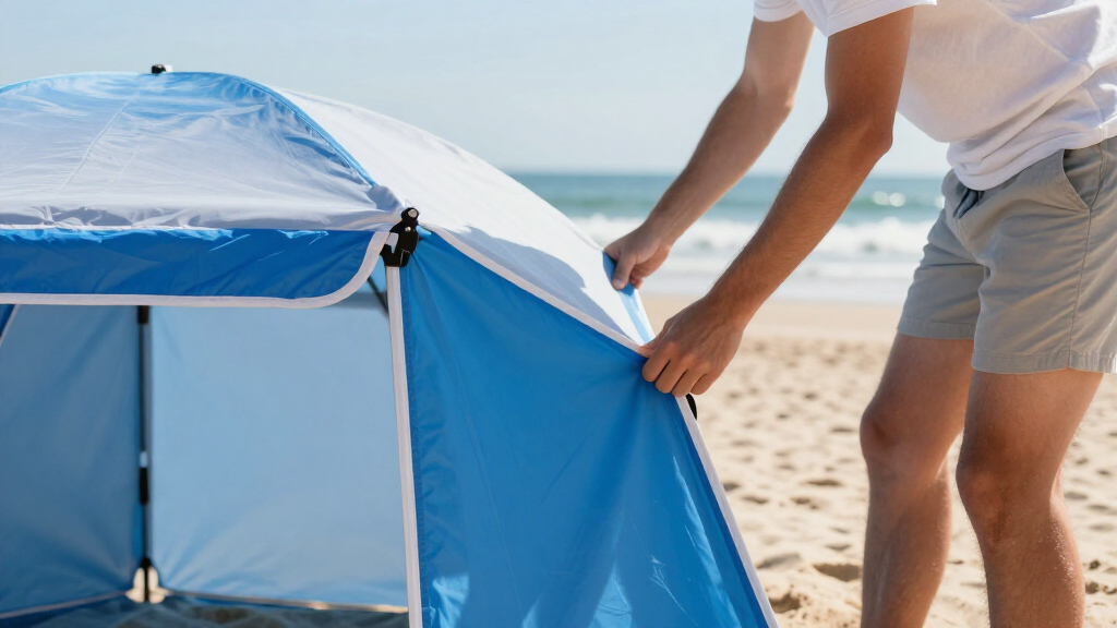 collapsible uv beach shelter