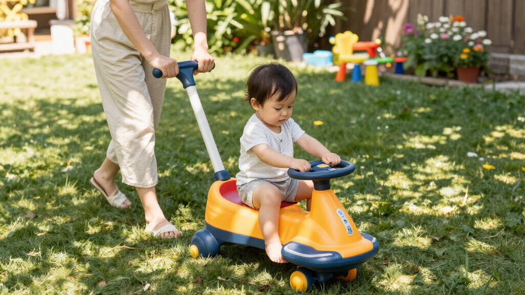 2 seater ride on with parent push handle