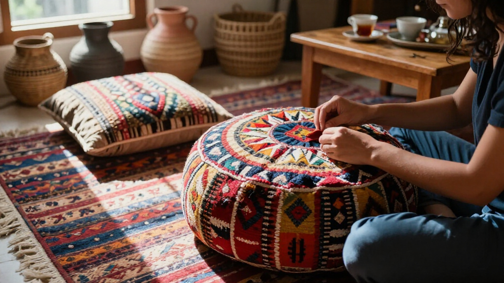moroccan pouf ottoman