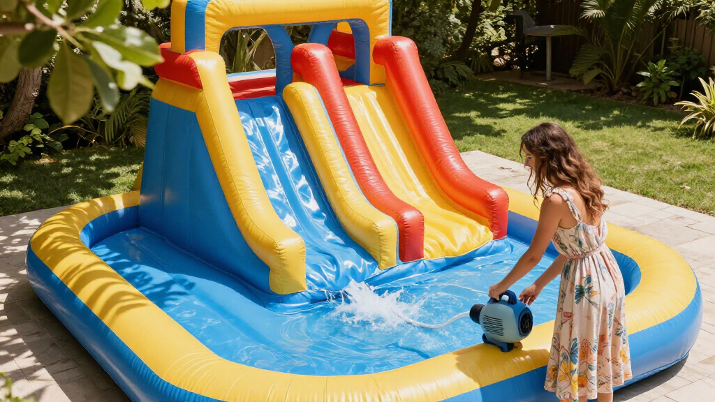 inflatable backyard water parks with blower included