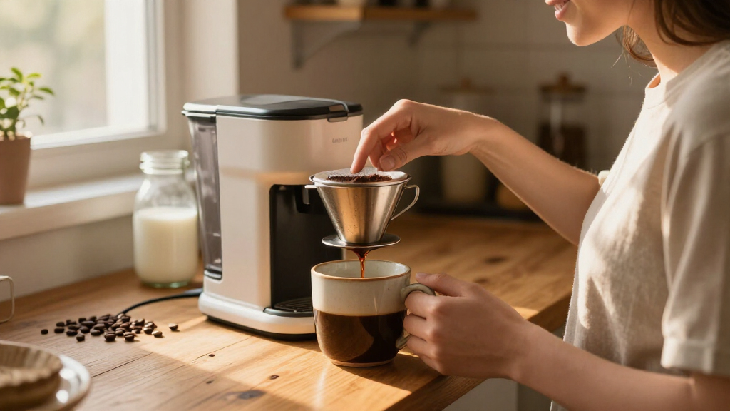 premium single serve coffee maker with reusable filter option