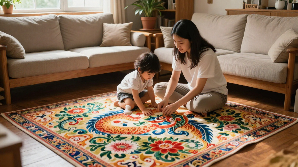 yilong chinese floral silk carpet