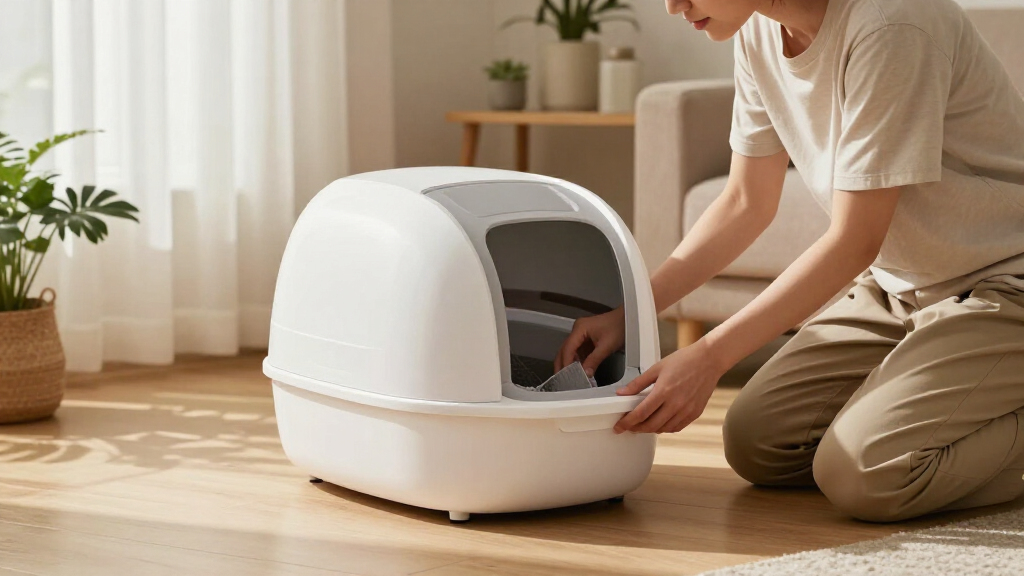 self cleaning litter box premium on amazon