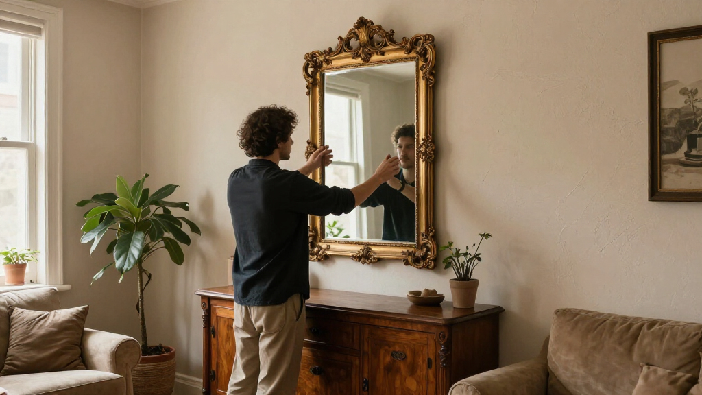 gilded framed mirror large