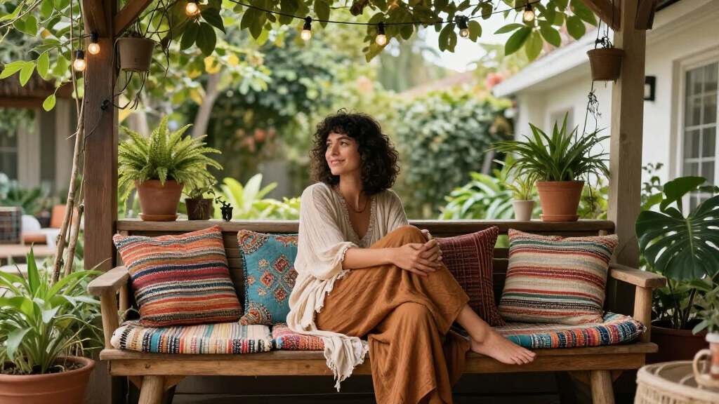 boho bench seating